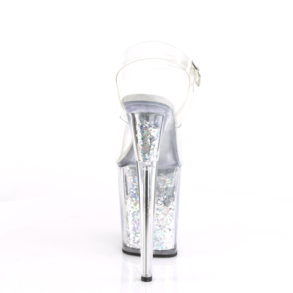 Pleaser Flamingo-808GF C/SMCG - Priehľadné sandále na vysokej platforme