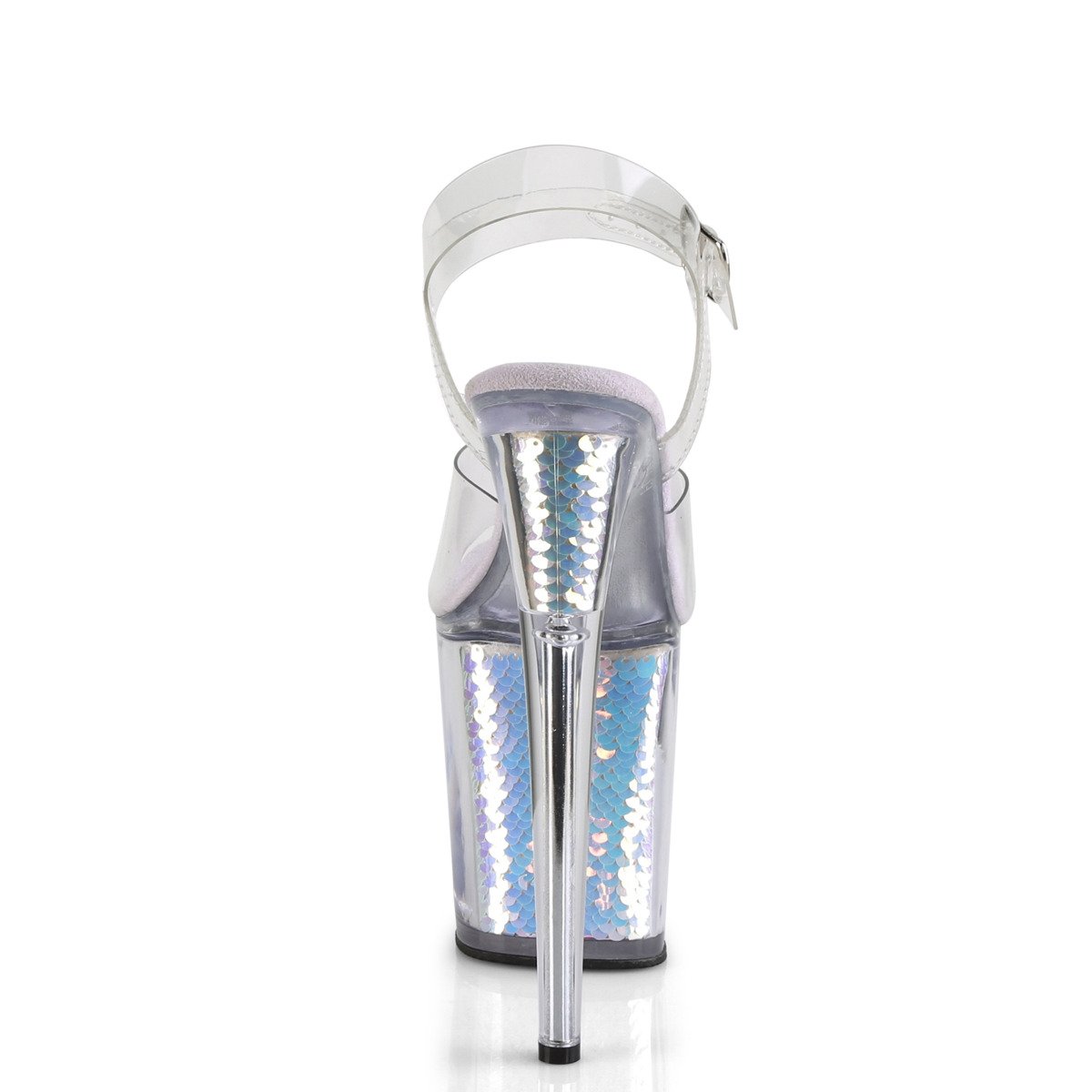Pleaser Flamingo-808MC C/LVHG - Priehľadné sandále na vysokej platforme