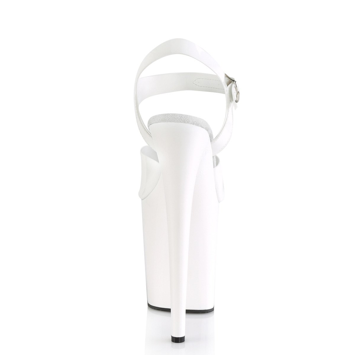 Pleaser Flamingo-808N WTPU/M - Biele sandále na vysokej platforme