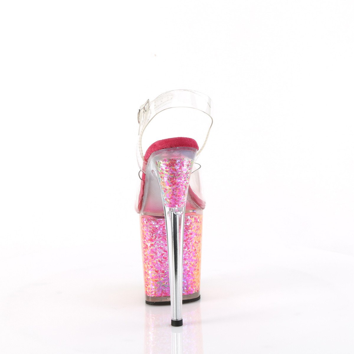 Pleaser Flamingo-808RG-02 C/RBOWG - Priehľadné sandále na vysokej platforme
