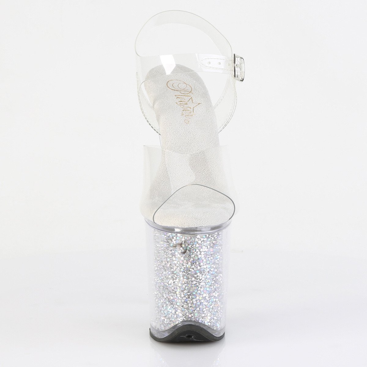 Pleaser Flamingo-808RSI C/C-SRS - Priehľadné sandále na vysokej platforme