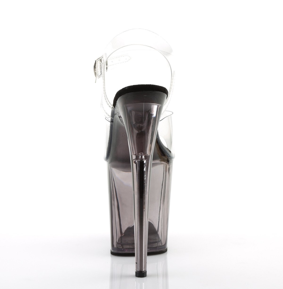 Pleaser Flamingo-808T C/SMK - Priehľadné sandále na vysokej platforme