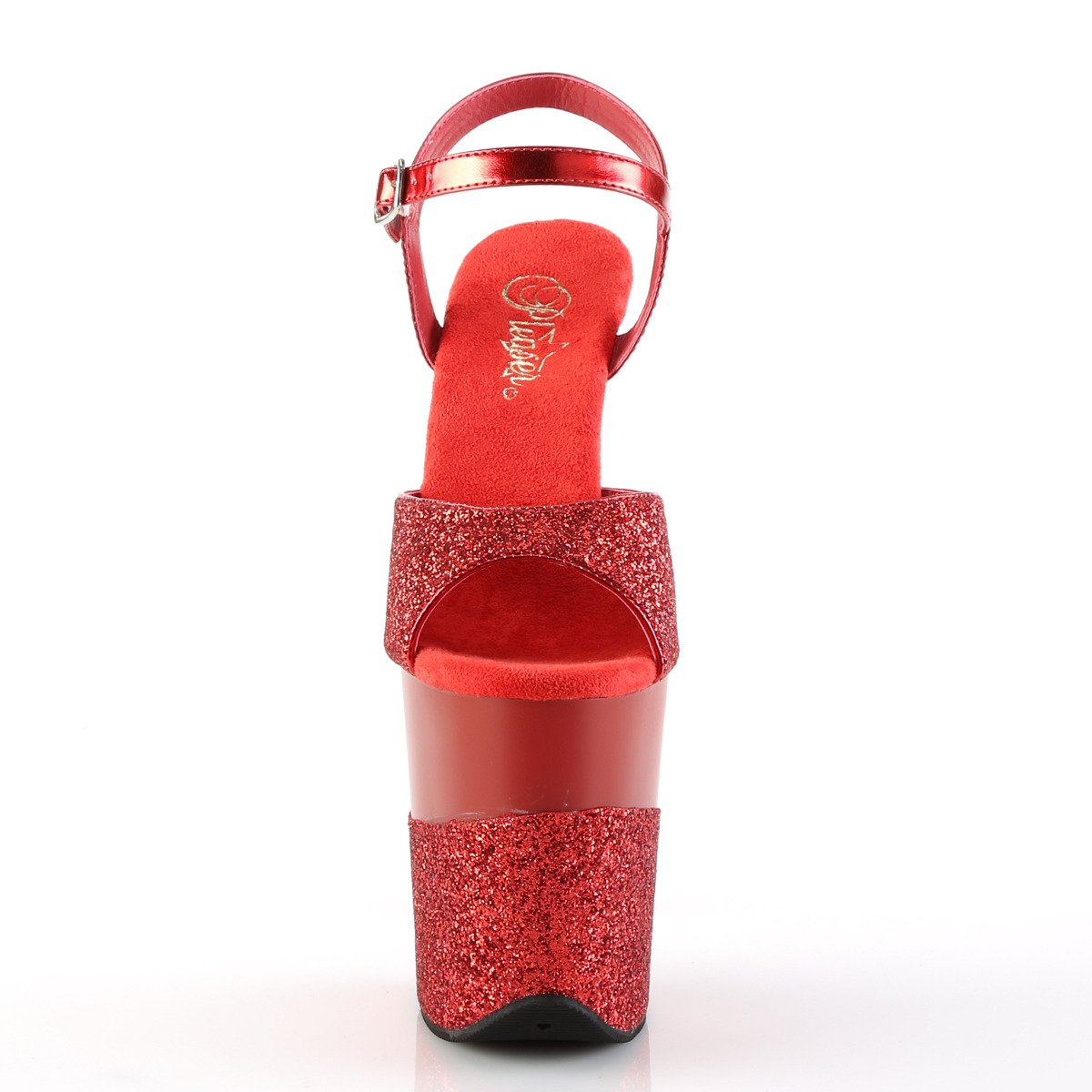 Pleaser Flamingo-809-2G RG/M - Červené sandále na vysokej platforme