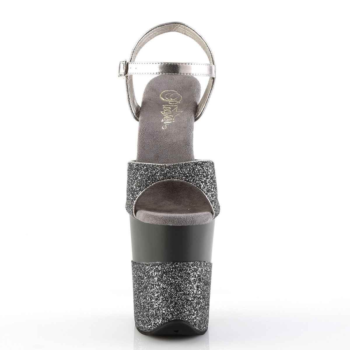 Pleaser Flamingo-809-2G PWG/M - Strieborné sandále na vysokej platforme