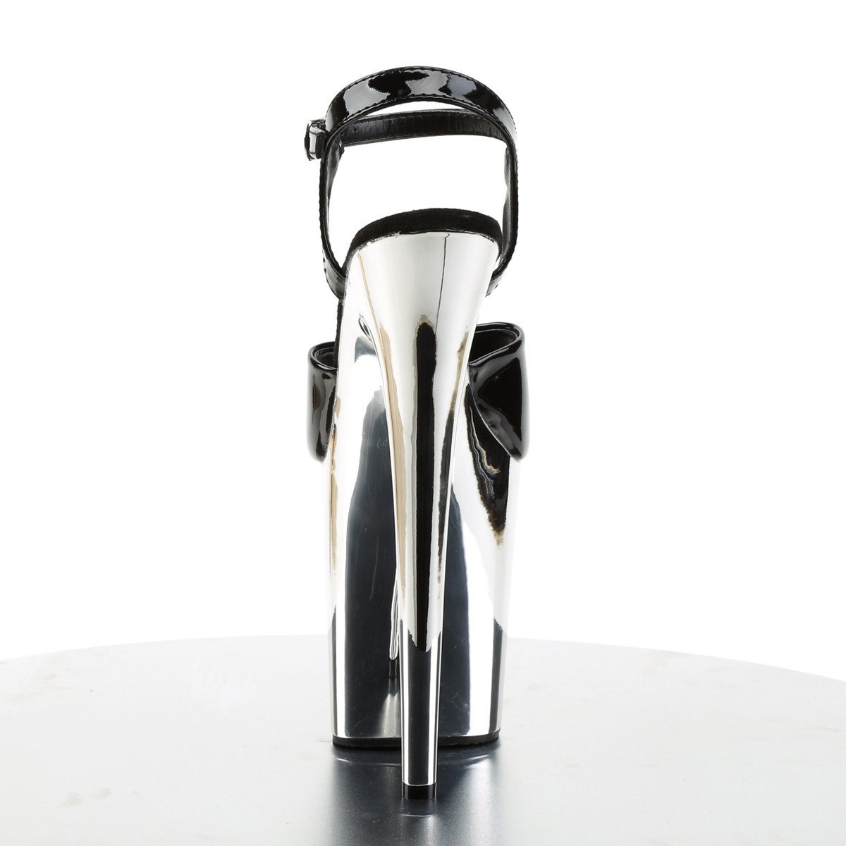Pleaser Flamingo-809 B/SCH - Lesklé čierne sandále na vysokej platforme
