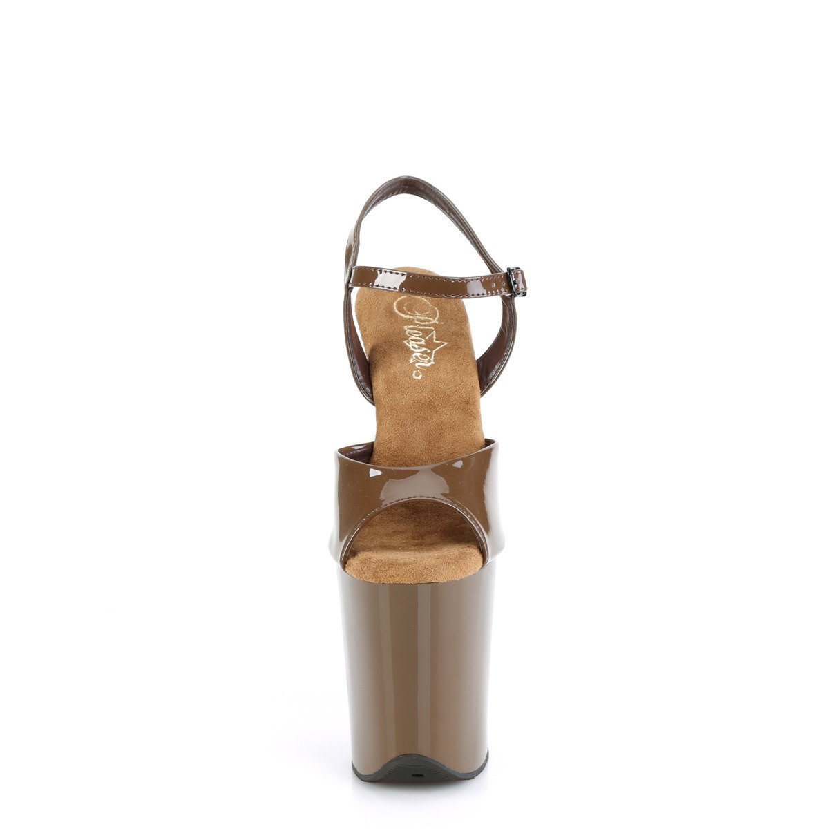 Pleaser Flamingo-809 MOC/M - Lesklé hnedé sandále na vysokej platforme