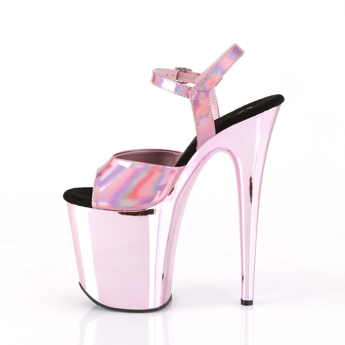 Pleaser Flamingo-809HG BPHG/BPCH - Lesklé ružové sandále na vysokej platforme