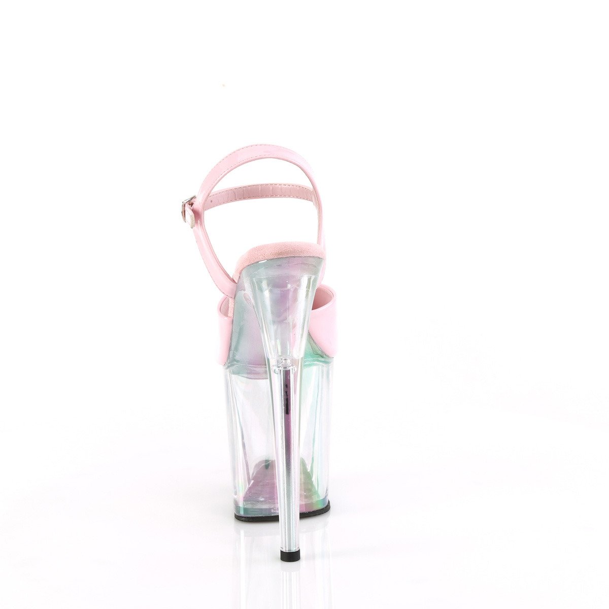 Pleaser Flamingo-809HT BPHG/HG - Lesklé ružové sandále na vysokej platforme