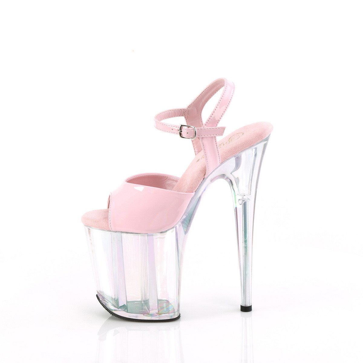 Pleaser Flamingo-809HT BPHG/HG - Lesklé ružové sandále na vysokej platforme