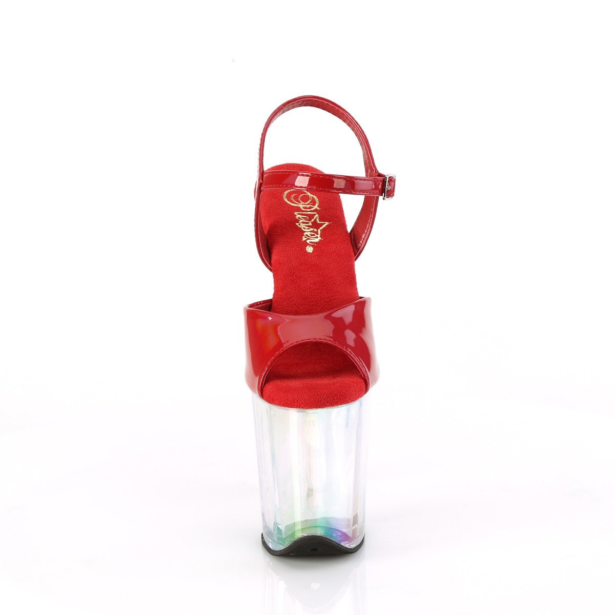 Pleaser Flamingo-809HT RHG/HG - Lesklé červené sandále na vysokej platforme