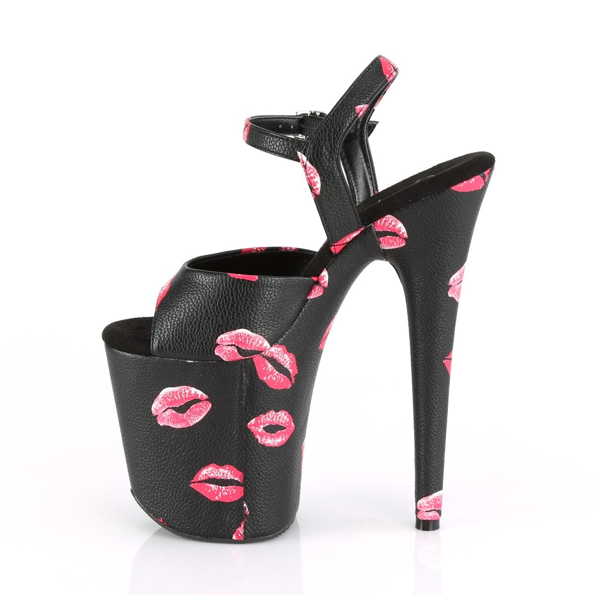 Pleaser Flamingo-809KISSES BPU/M - Čierne sandále na vysokej platforme