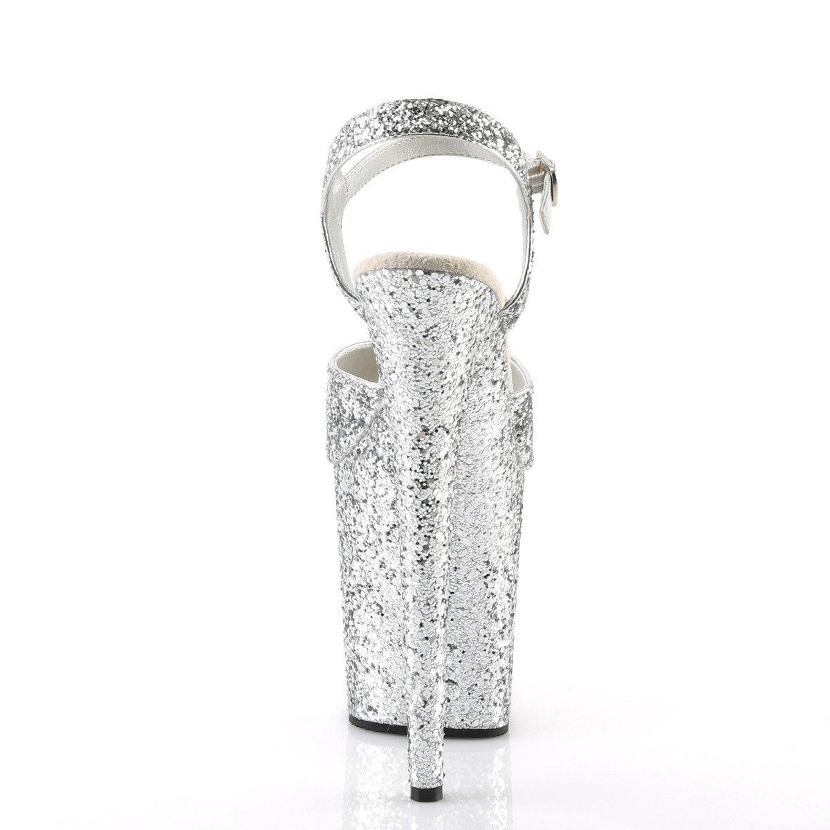 Pleaser Flamingo-810LG SG/M - Strieborné sandále na vysokej platforme