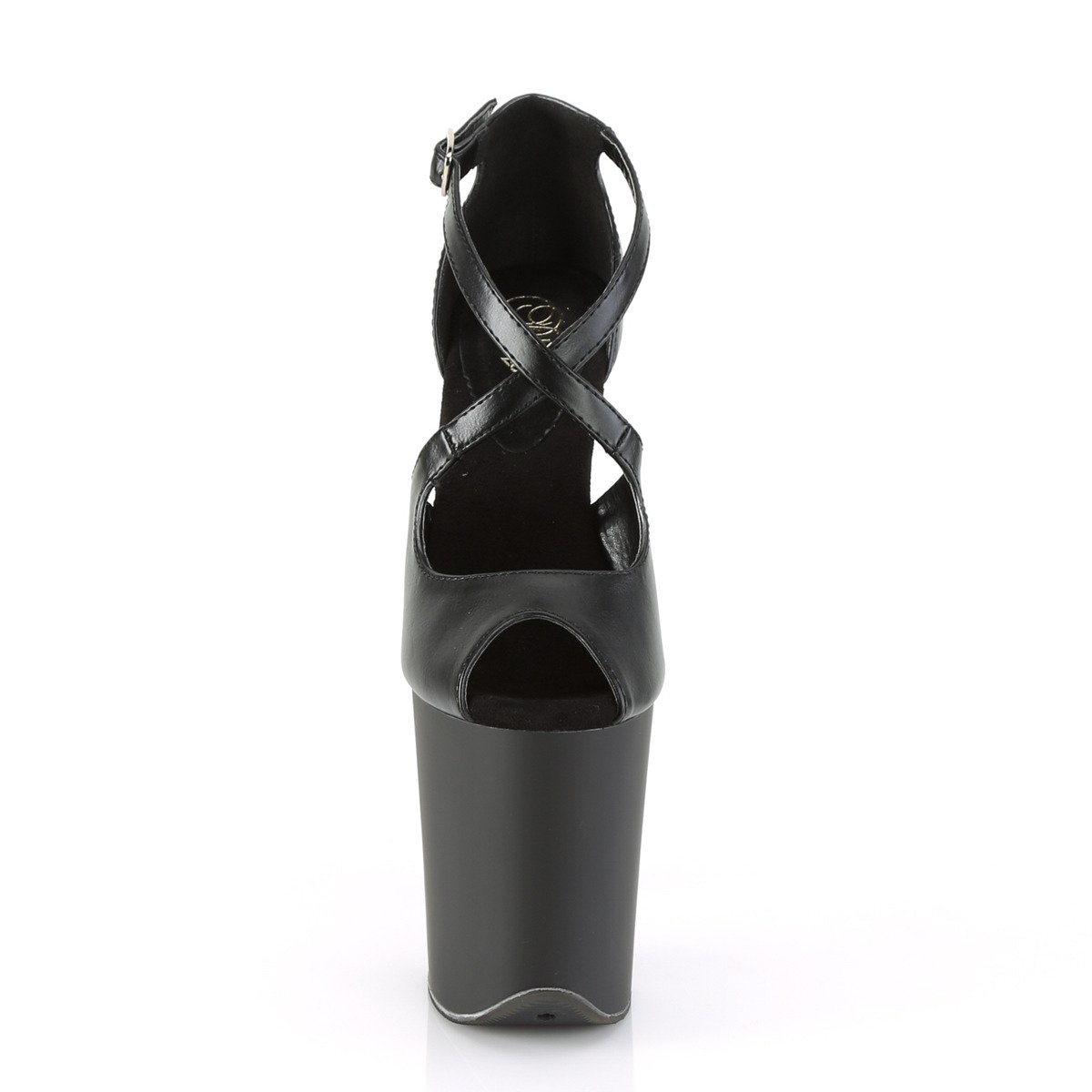 Pleaser Flamingo-821 BPU/M - Čierne sandále na vysokej platforme