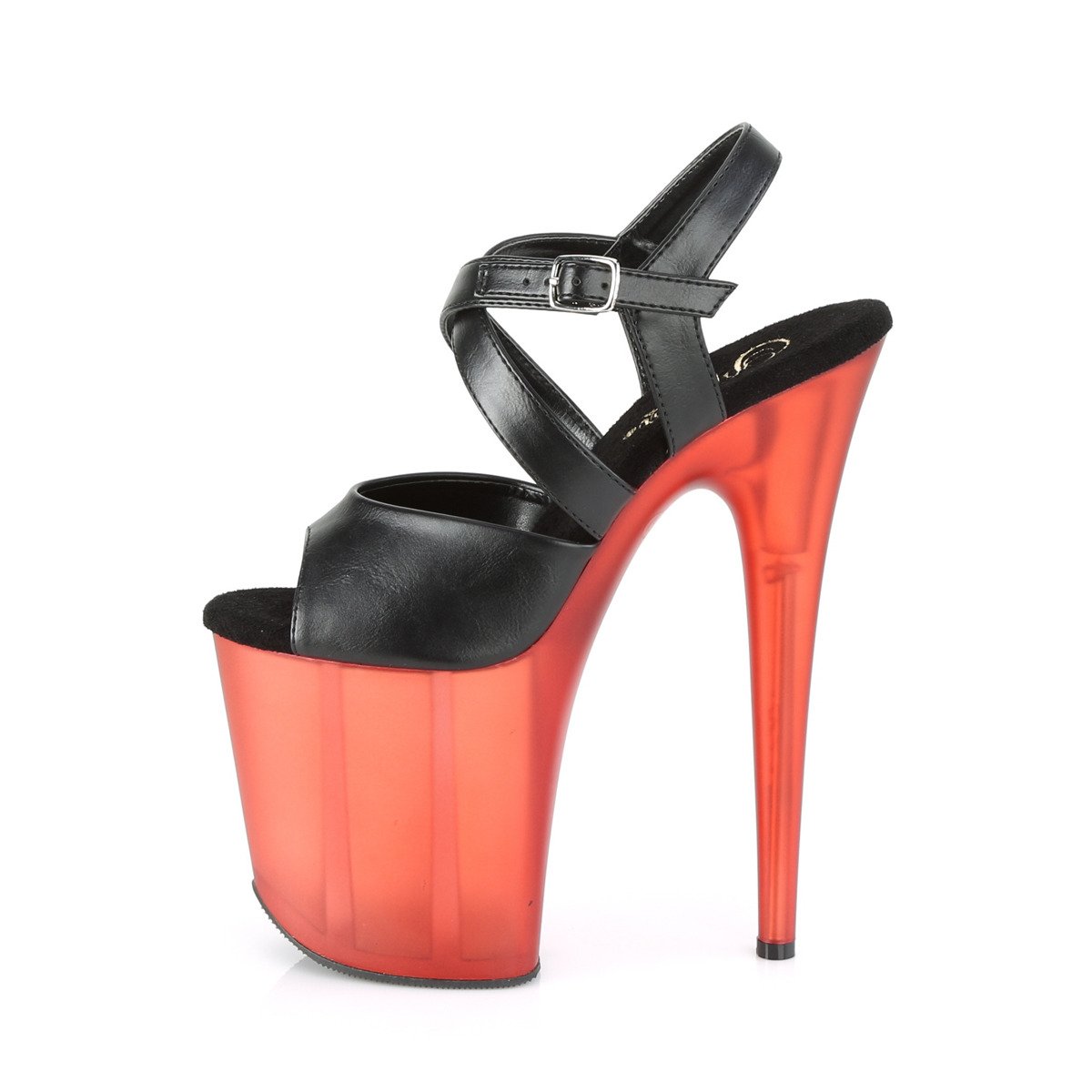 Pleaser Flamingo-822T BPU/R - Čierne sandále na vysokej platforme