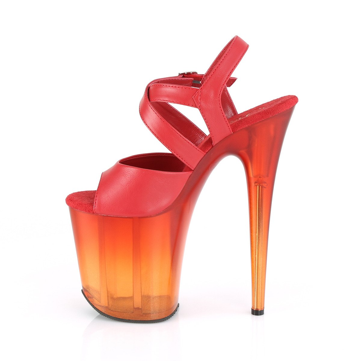 Pleaser Flamingo-822T RPU/M - Červené sandále na vysokej platforme