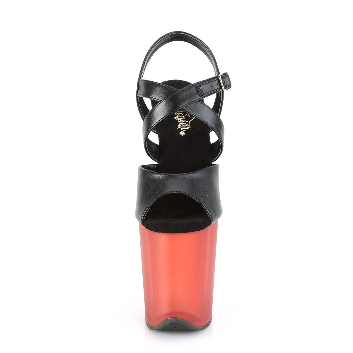 Pleaser Flamingo-822T BPU/R - Čierne sandále na vysokej platforme