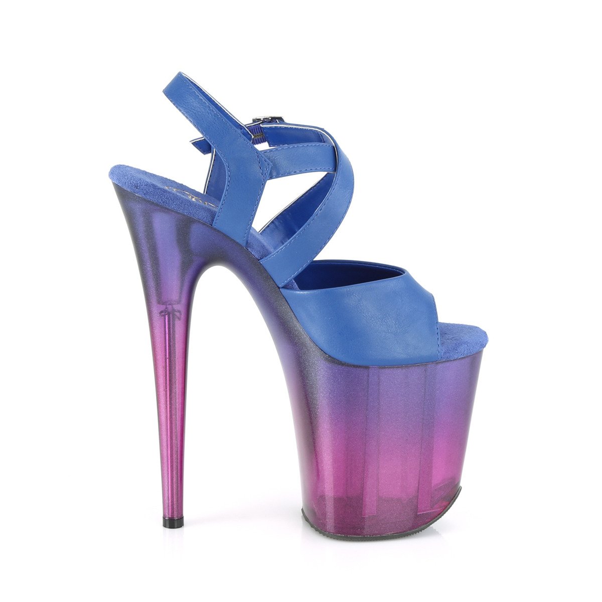 Pleaser Flamingo-822T BLPU/BLU-PP - Modré sandále na vysokej platforme
