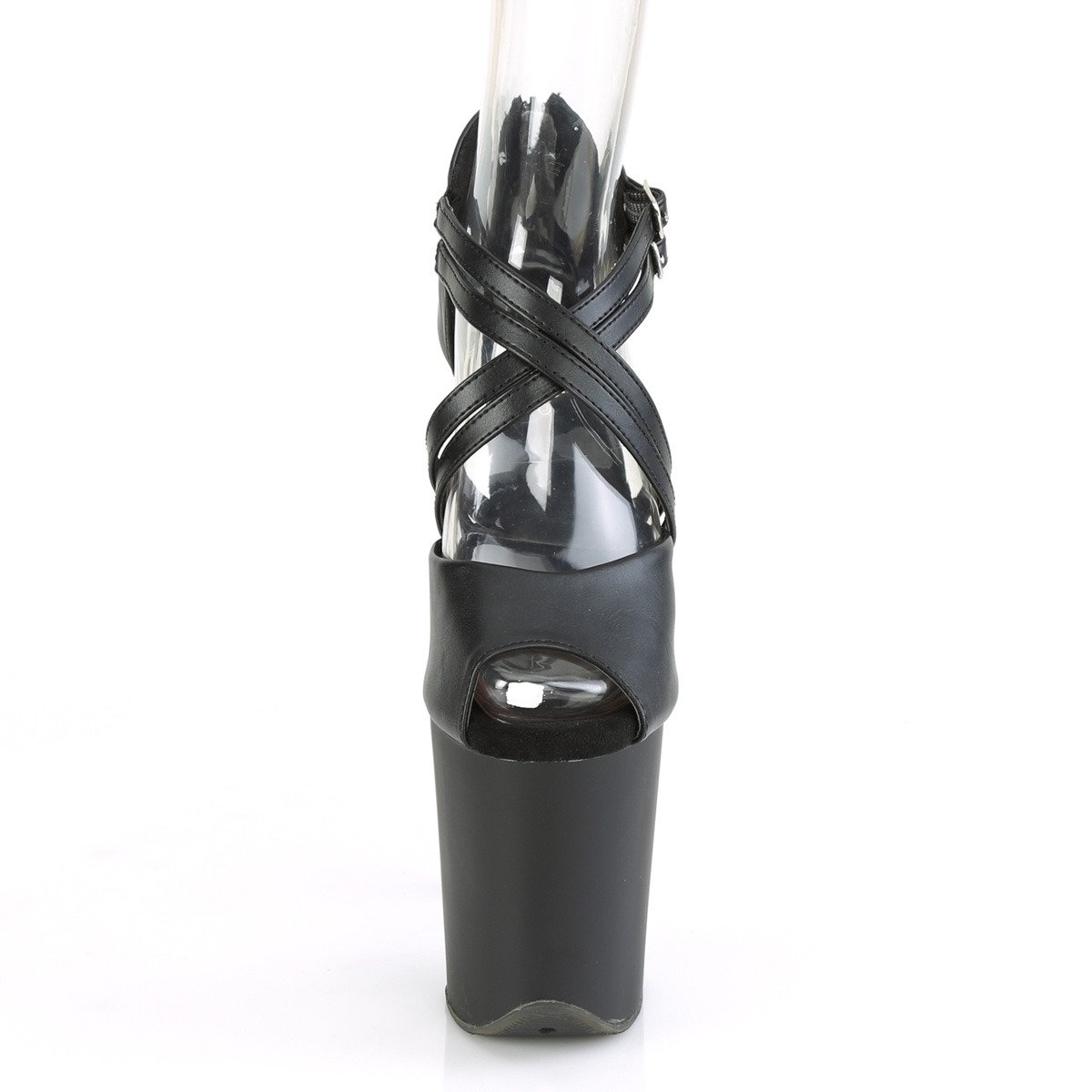 Pleaser Flamingo-865 BPU/M - Čierne sandále na vysokej platforme