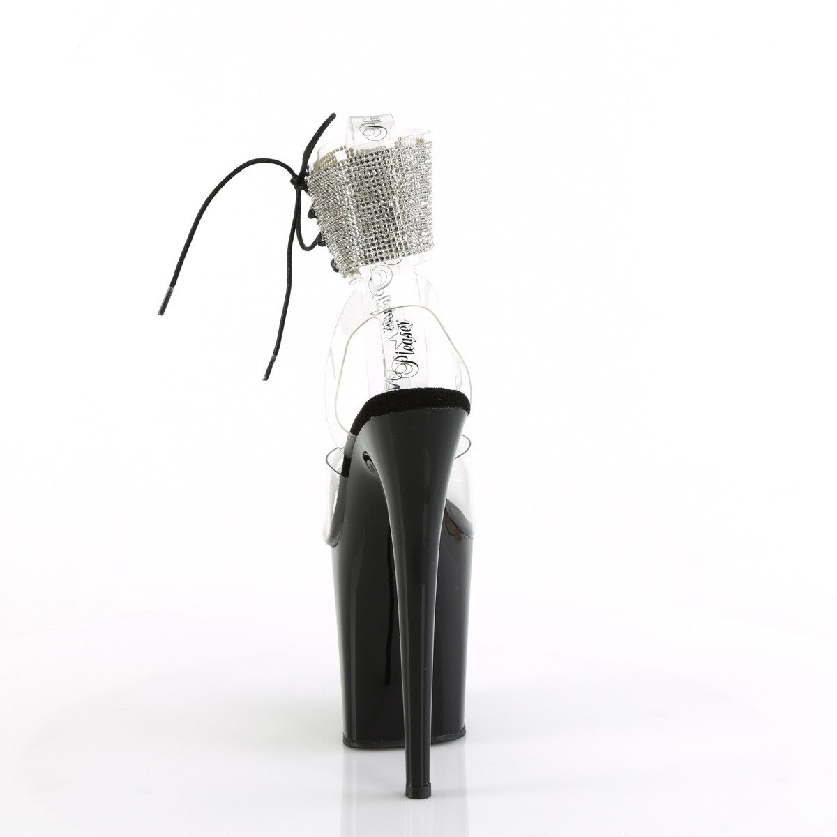 Pleaser Flamingo-891-2RS C/B - Priehľadné topánky s remienkom cez kotník na vysokej platforme