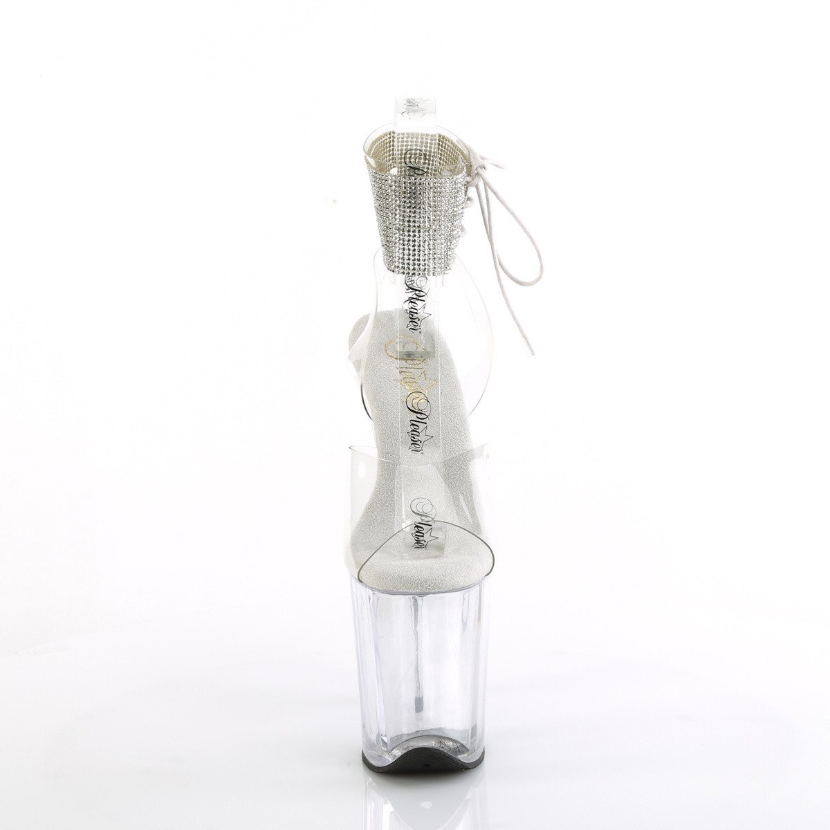 Pleaser Flamingo-891-2RS C/M - Priehľadné topánky s remienkom cez kotník na vysokej platforme