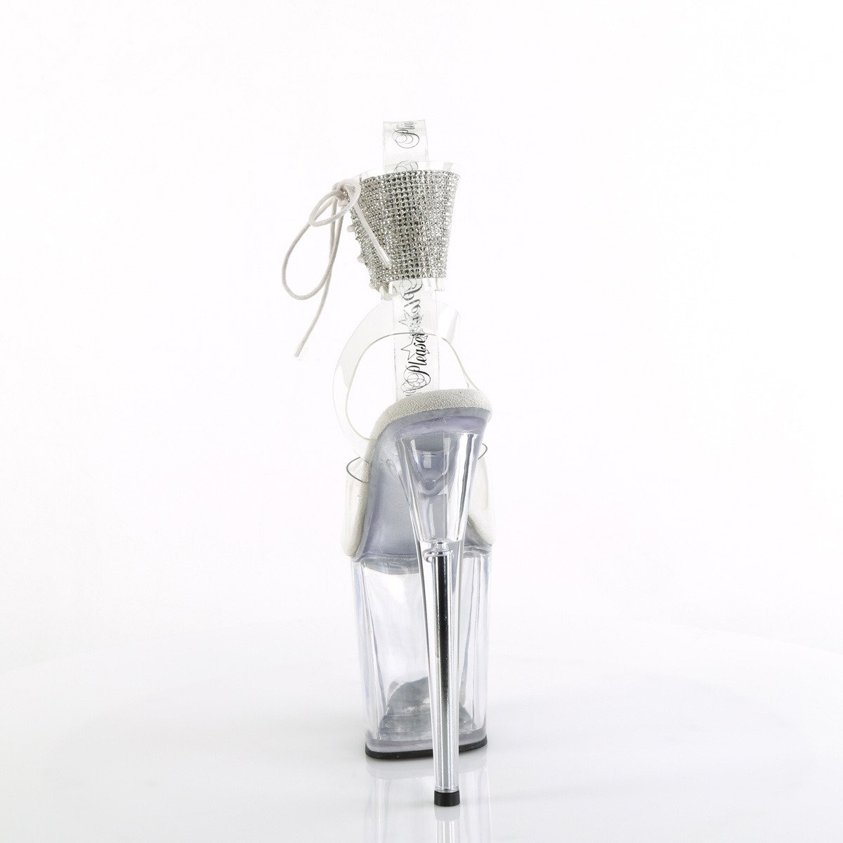 Pleaser Flamingo-891-2RS C/M - Priehľadné topánky s remienkom cez kotník na vysokej platforme