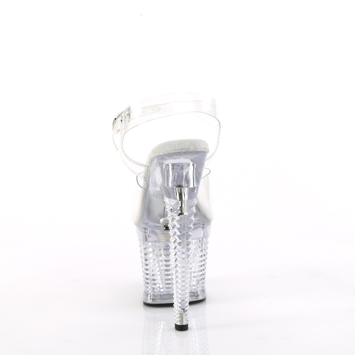 Pleaser Flashdance-708SPEC C/M - Priehľadné svietiace sandále na vysokej platforme