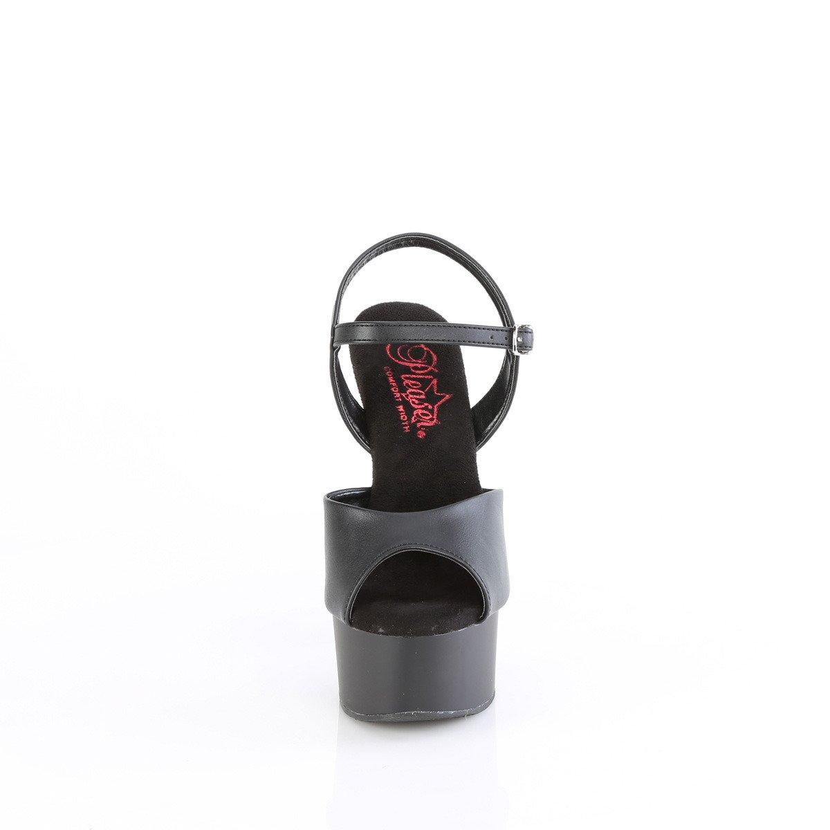 Pleaser Gleam-609 BPU/M - Lesklé čierne sandále na platforme s vysokými podpätkami