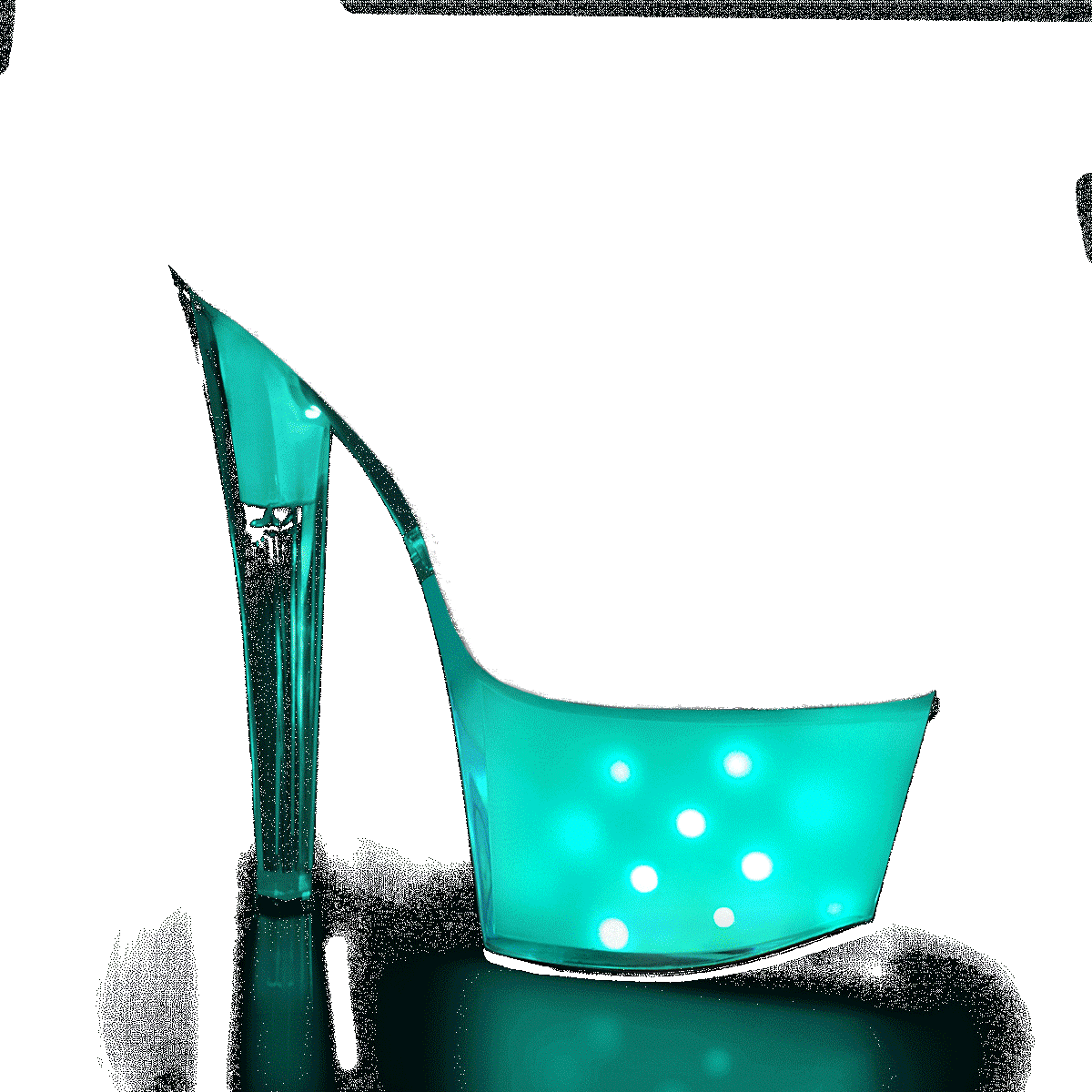 Pleaser Illuminator-708 C/WGLOW - Priehľadné svietiace sandále na vysokej platforme