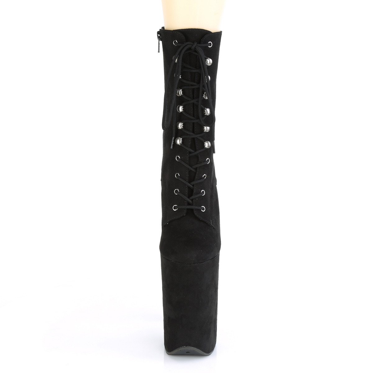 Pleaser Infinity-1020FS BFS/M - Čierne kotníkové čižmy na vysokej platforme