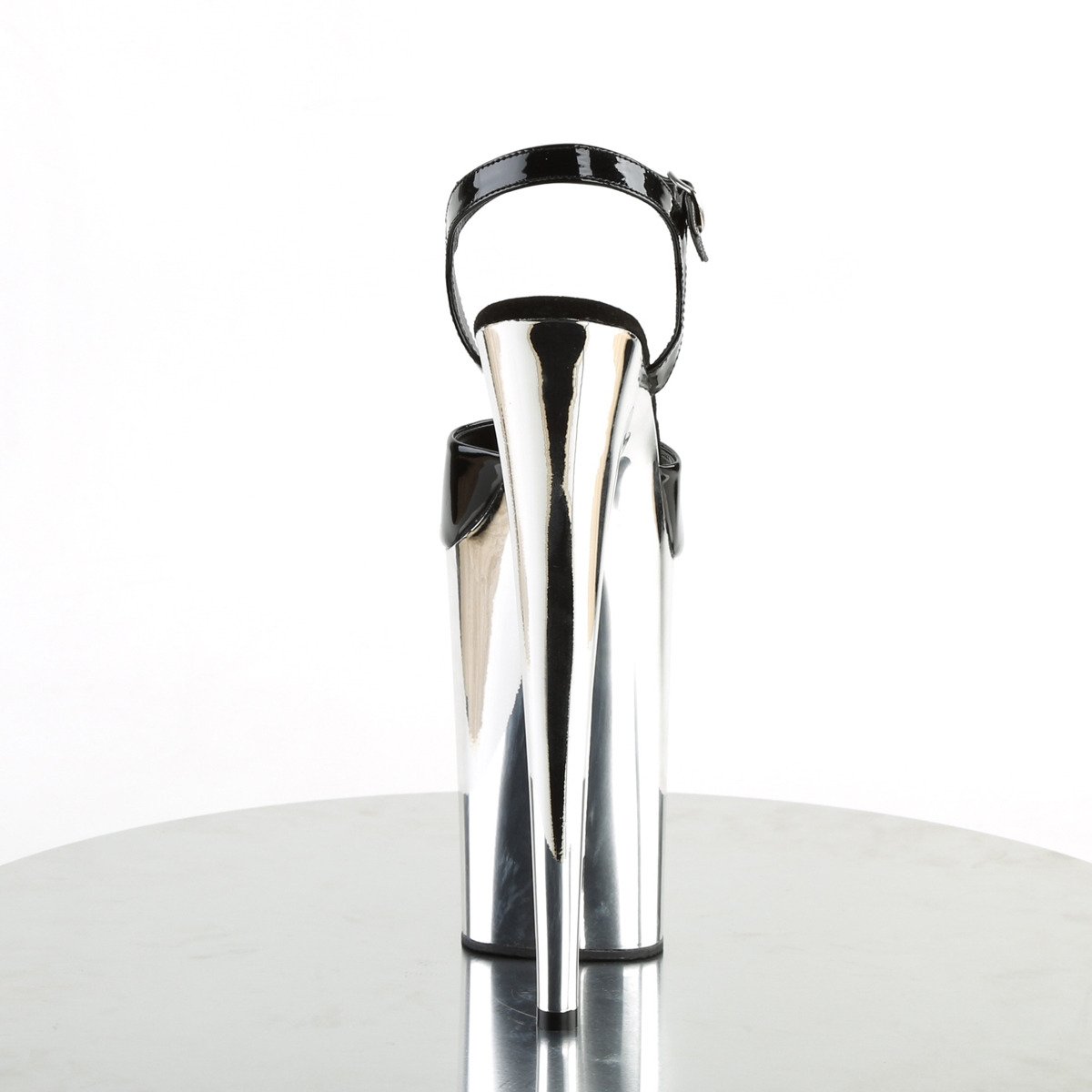 Pleaser Infinity-909 B/SCH - Lesklé čierne sandále na vysokej platforme