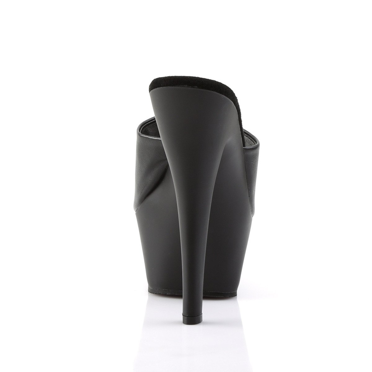 Pleaser Kiss-201 BPU/M - Čierne šľapky na platforme s vysokými podpätkami