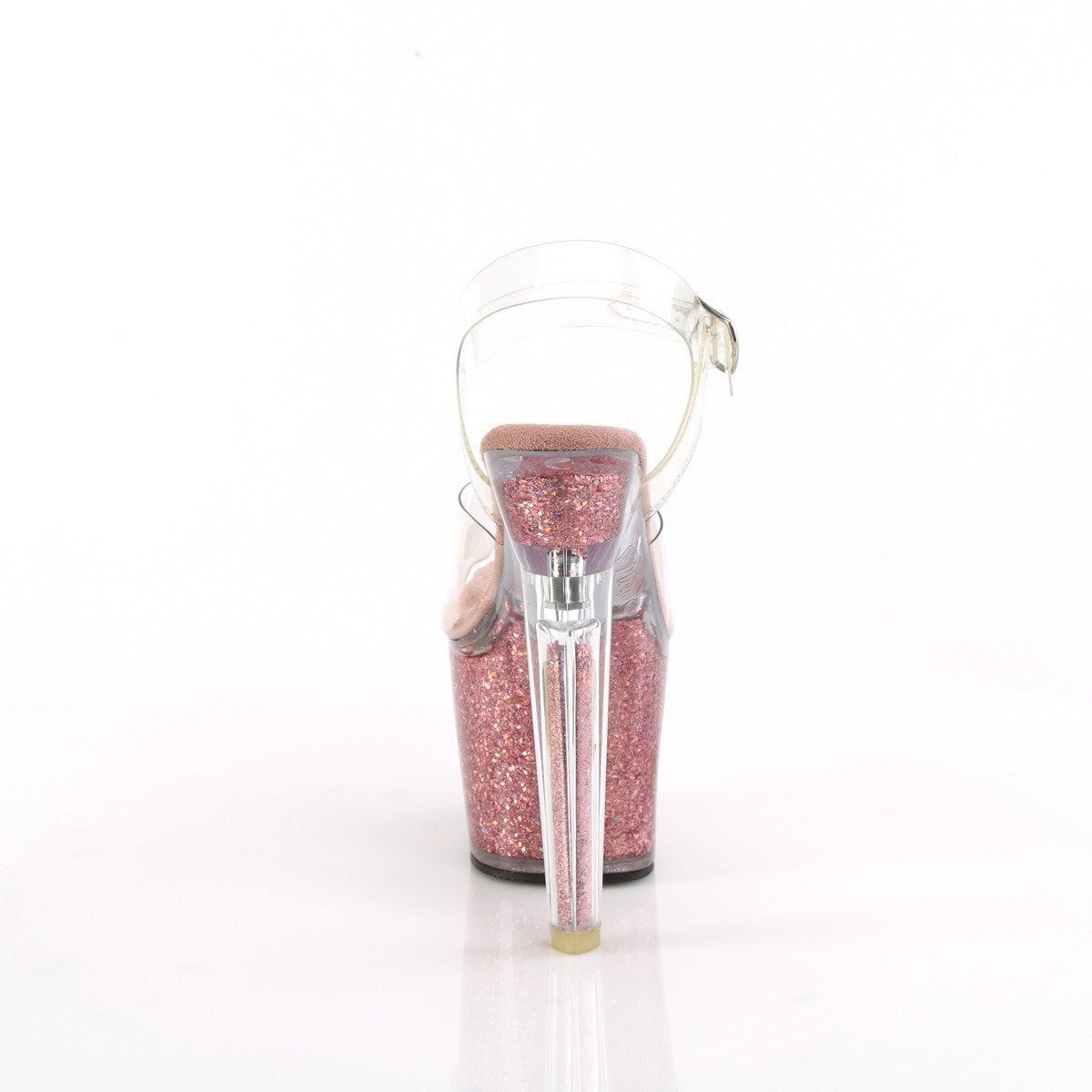 Pleaser Lovesick-708SG C/PNKG - Priehľadné sandále na vysokej platforme