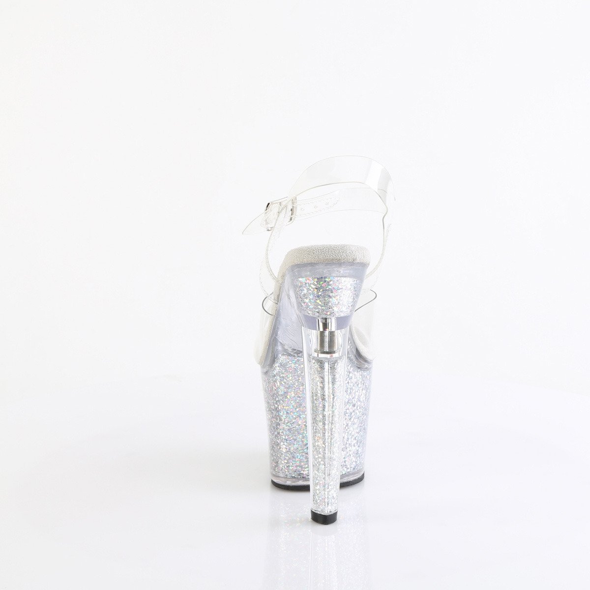 Pleaser Lovesick-708SG C/SG - Priehľadné sandále na vysokej platforme