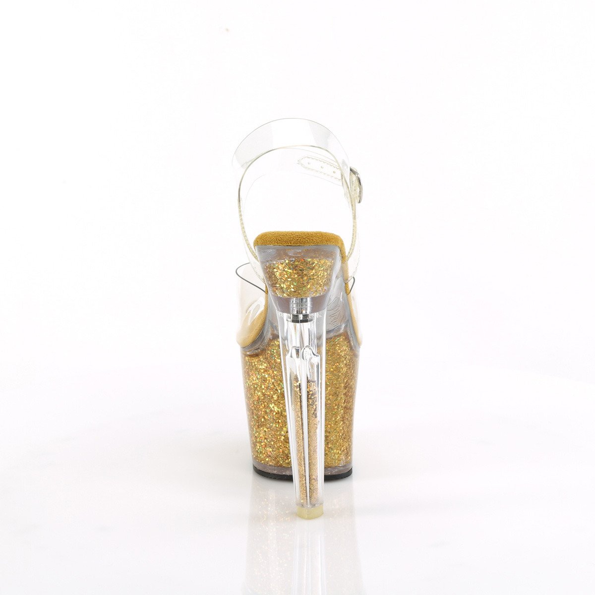 Pleaser Lovesick-708SG C/GG - Priehľadné sandále na vysokej platforme