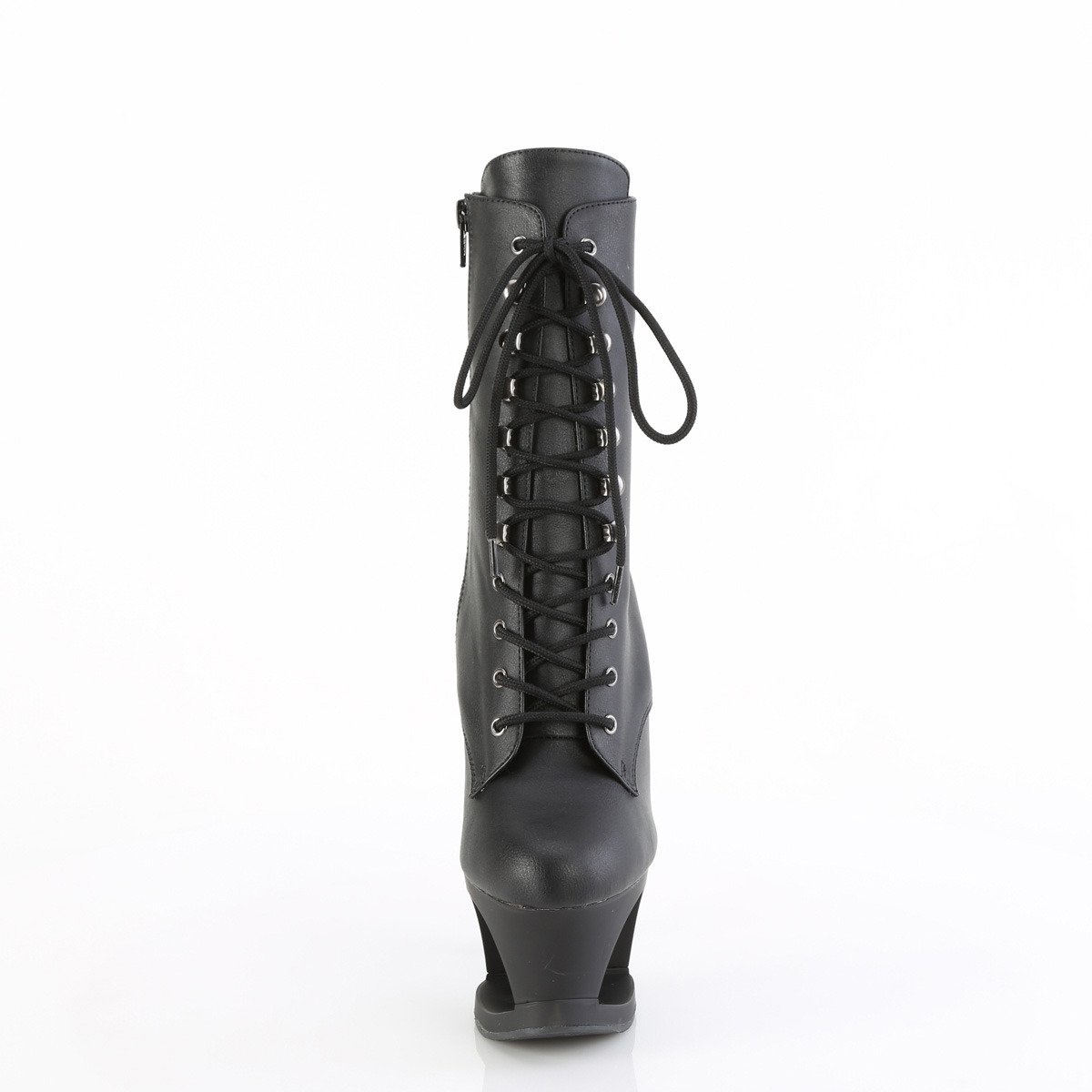 Pleaser Moon-1020SK BPU/B-PW - Čierne kotníkové čižmy na vysokej platforme