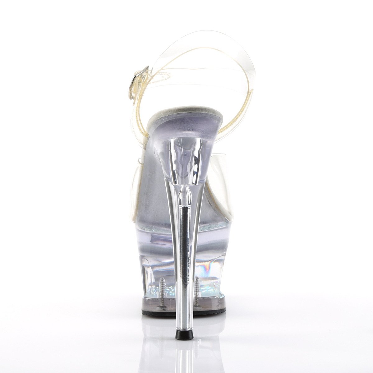 Pleaser Moon-708DM C/M - Priehľadné sandále na vysokej platforme