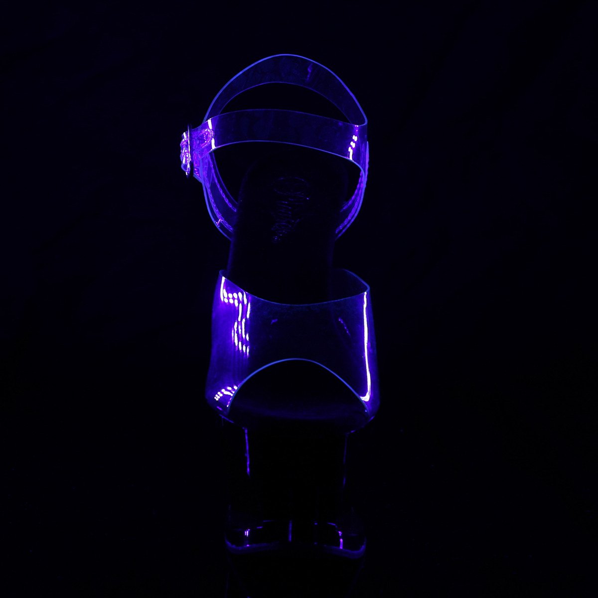 Pleaser Moon-708FLM C/B - Priehľadné sandále na vysokej platforme