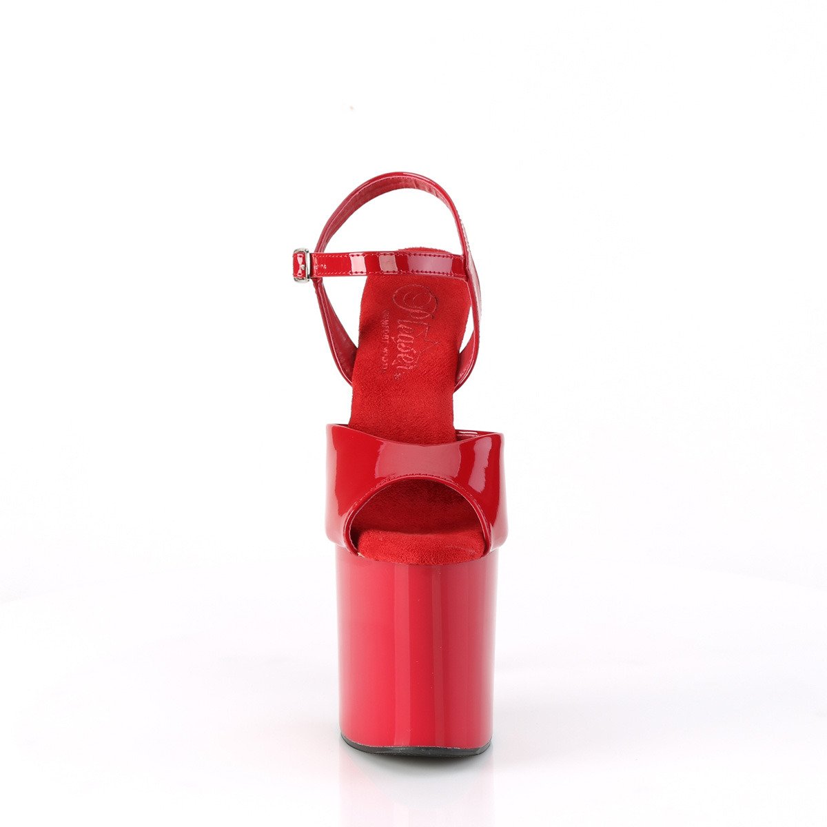 Pleaser Naughty-809 R/M - Lesklé červené sandále na vysokej platforme