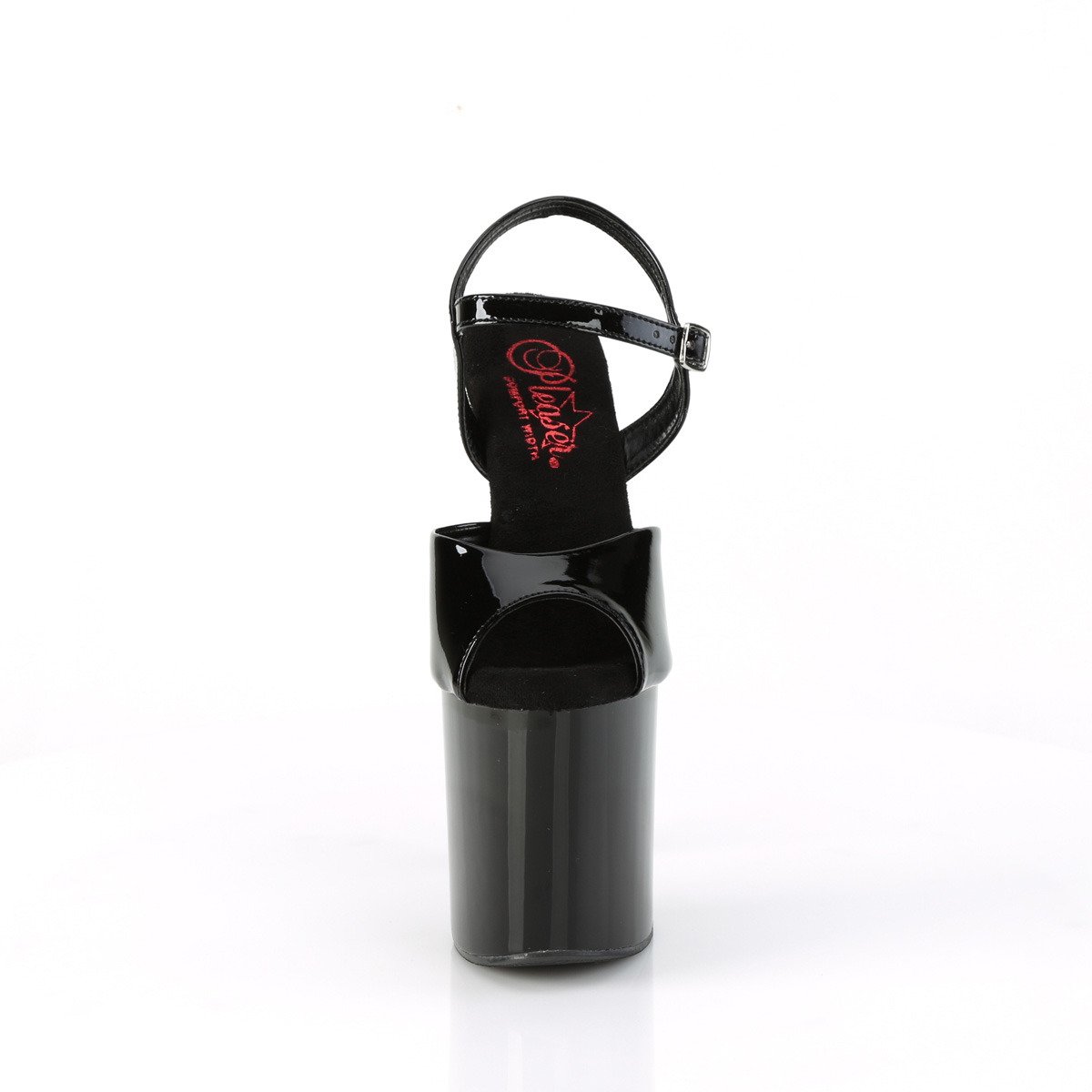 Pleaser Naughty-809 B/M - Lesklé čierne sandále na vysokej platforme