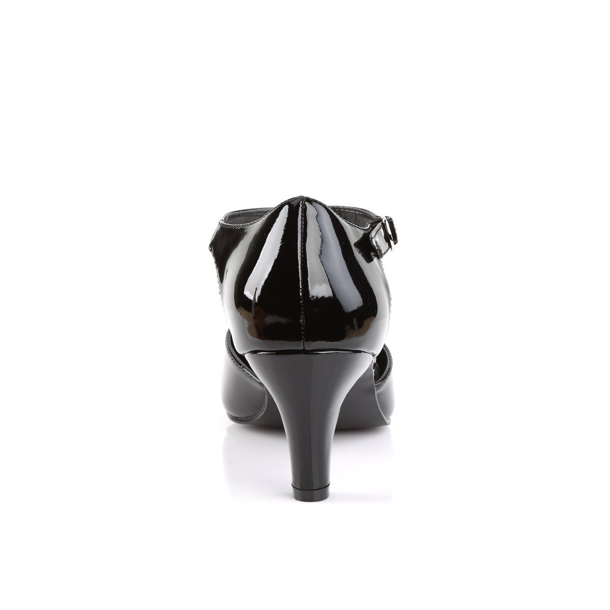 Pleaser Pink Label Divine-415 B - Lesklé čierne lodičky s remienkami