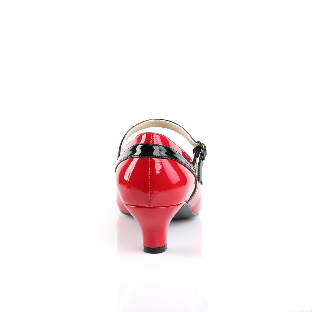 Pleaser Pink Label Fab-425 R-B - Lesklé červené lodičky s remienkami