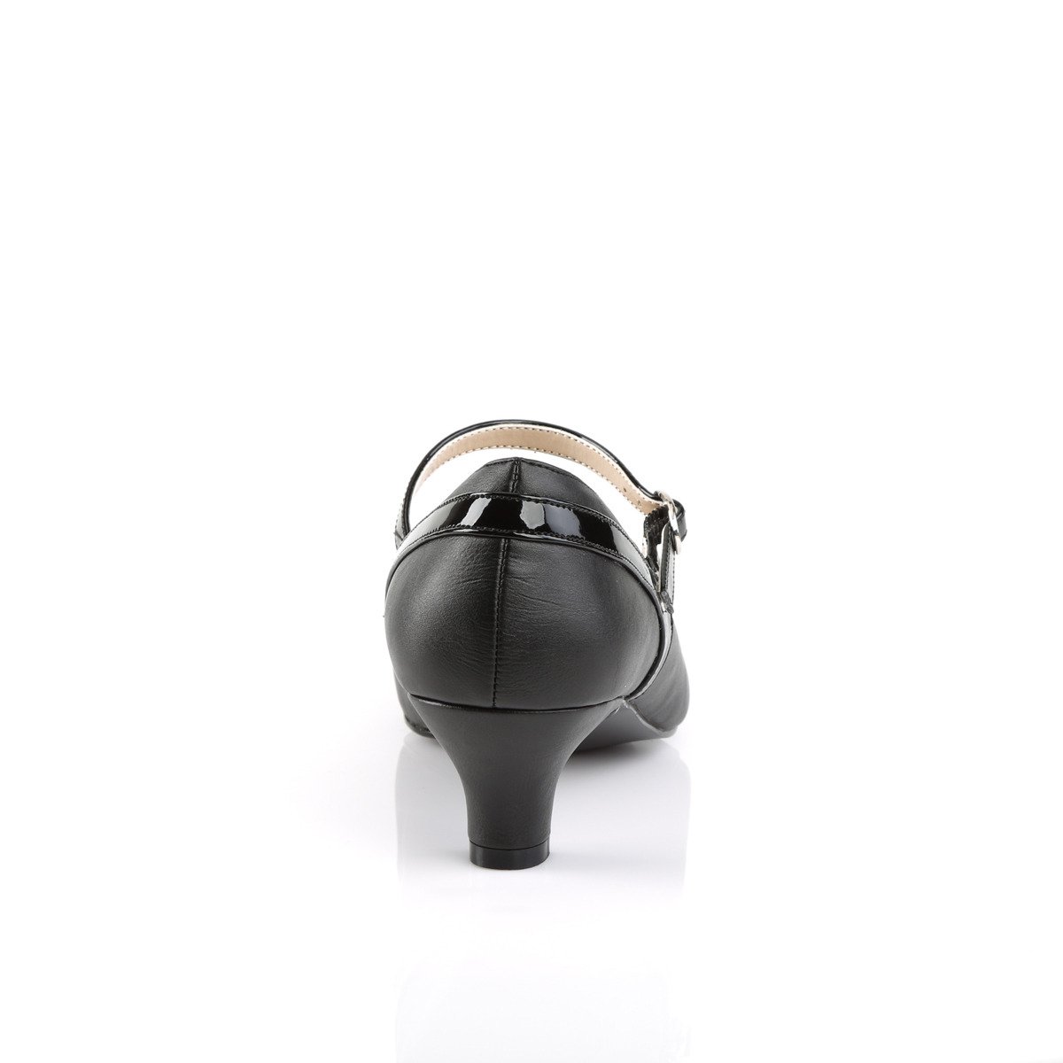 Pleaser Pink Label Fab-425 BPU-PT - Lesklé čierne lodičky s remienkami