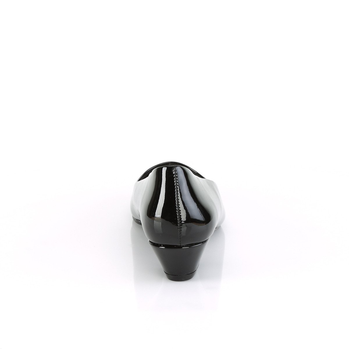 Pleaser Pink Label Gwen-01 B - Lesklé čierne lodičky so širokými podpätkami