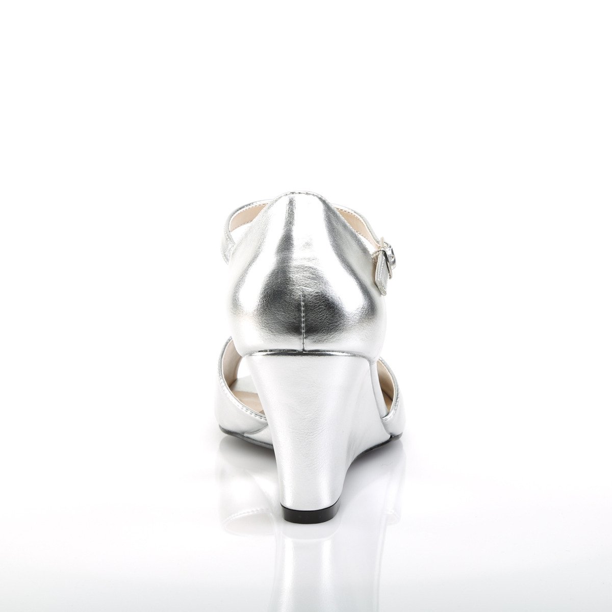 Pleaser Pink Label Kimberly-05 SPU - Strieborné sandále s klínkom