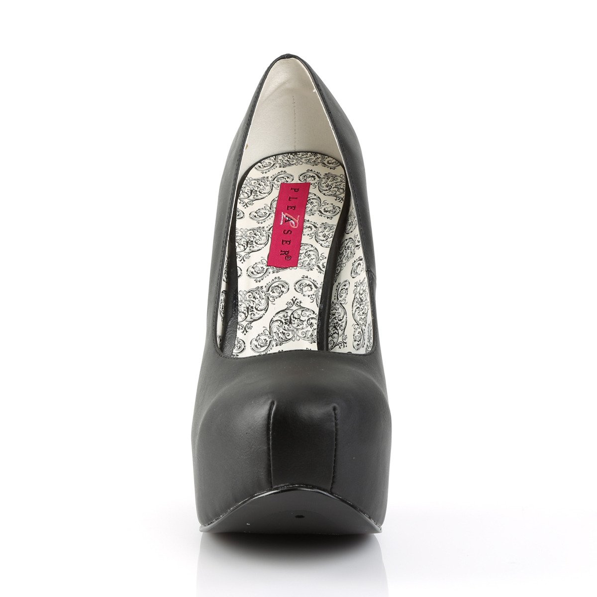 Pleaser Pink Label Teeze-06W BPU - Čierne lodičky na platforme s vysokými podpätkami