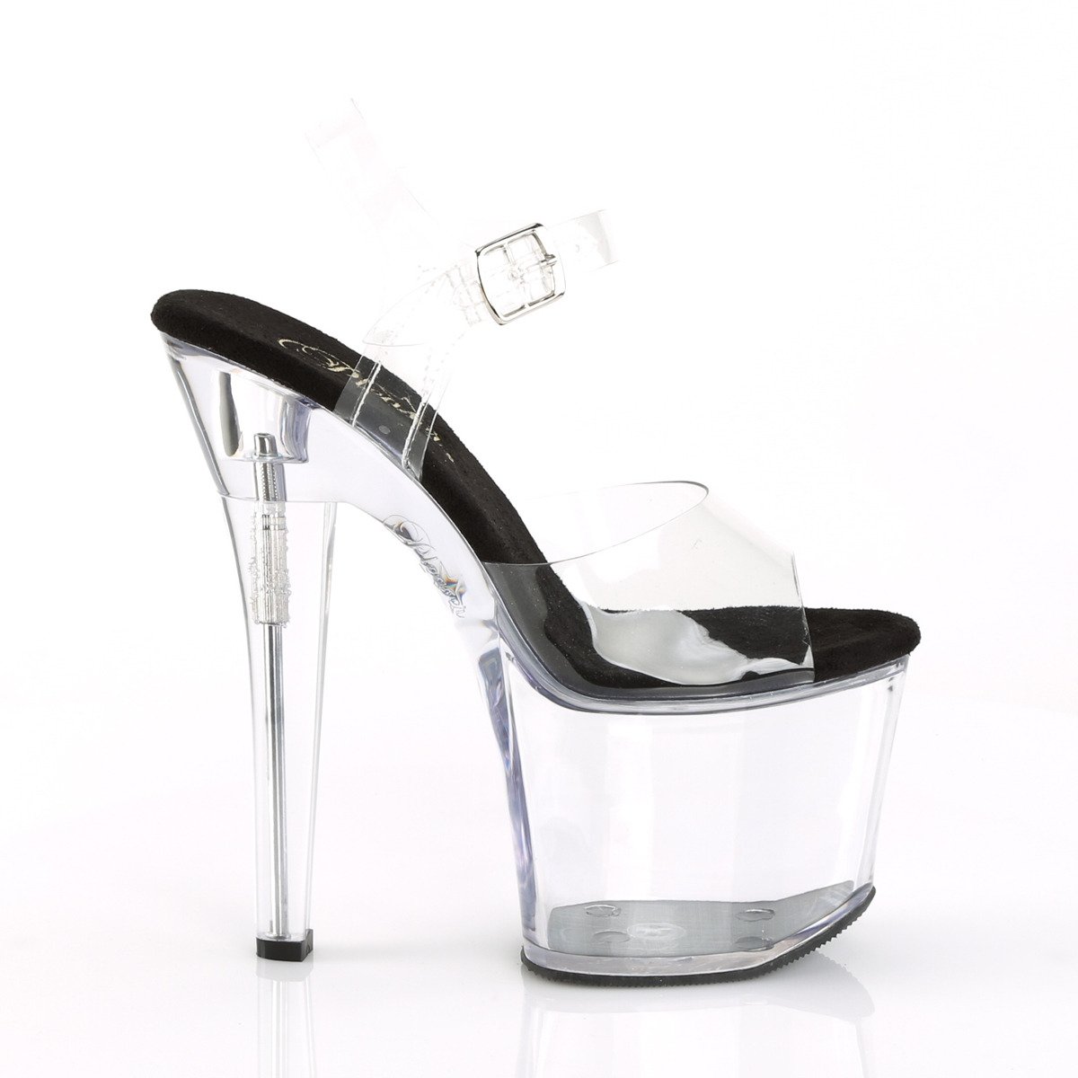 Pleaser Radiant-708 C-B/C - Priehľadné sandále na vysokej platforme