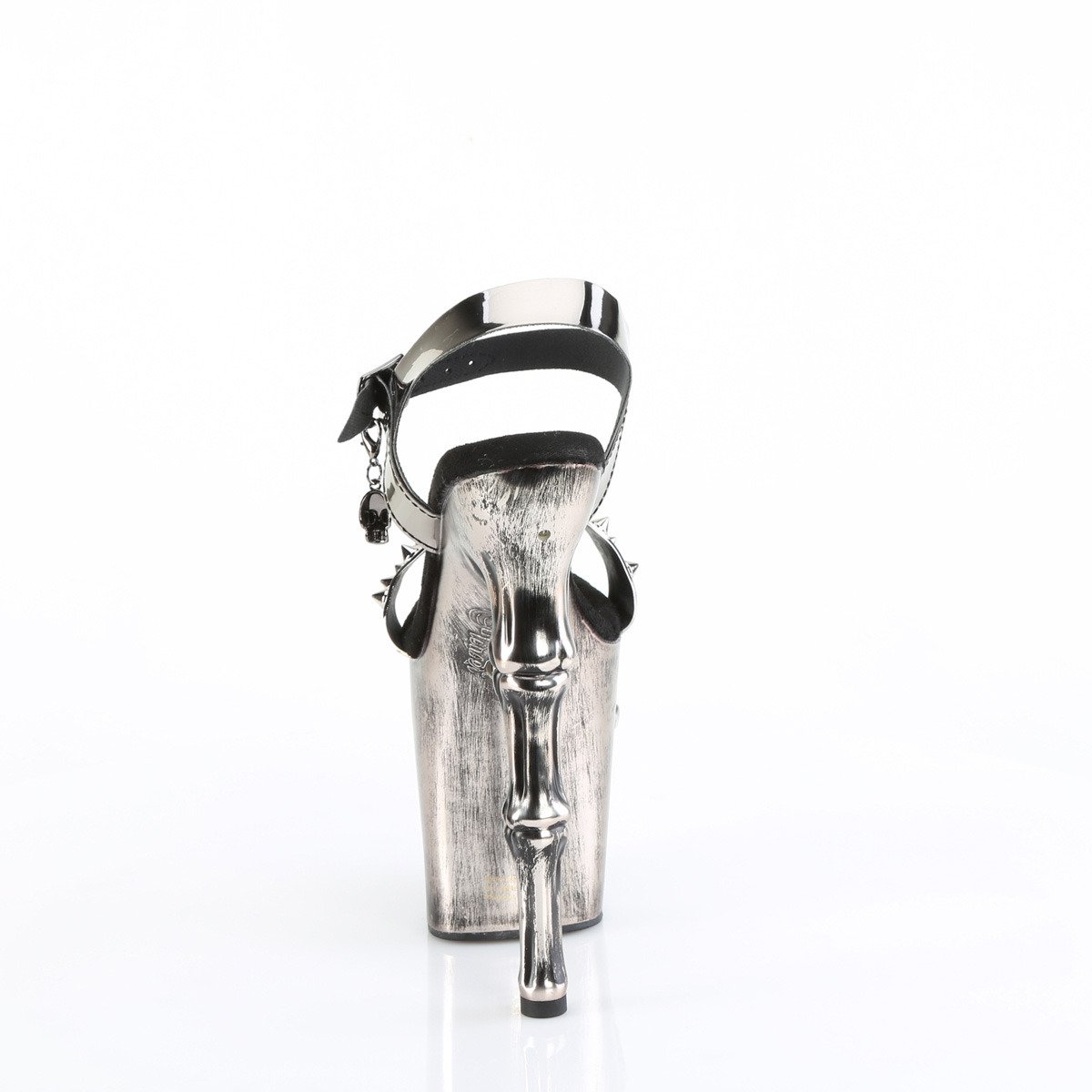 Pleaser Rapture-812-LT PWTPU/M - Strieborné svietiace sandále na vysokej platforme