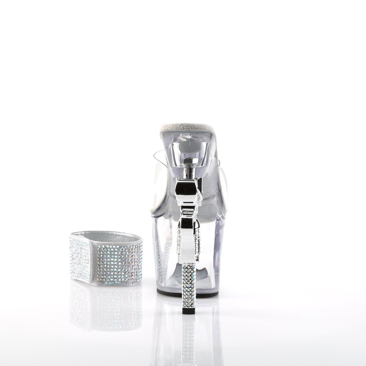 Pleaser Revolver-712 C/M - Priehľadné sandále na vysokej platforme