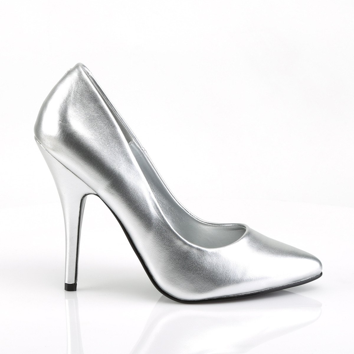 Pleaser Seduce-420 S/PU - Strieborné lodičky na vysokom podpätku