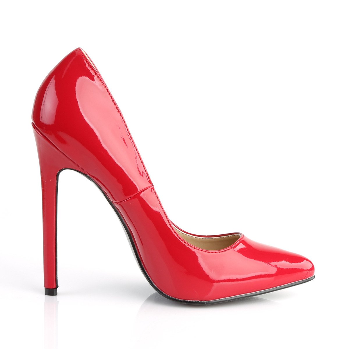 Pleaser Sexy-20 R - Lesklé červené lodičky na vysokom podpätku